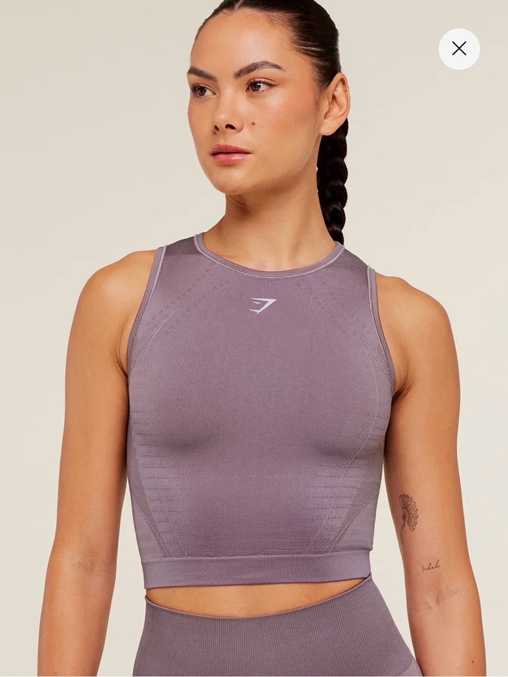 Gymshark Lavender Seamless Crop Tank Top